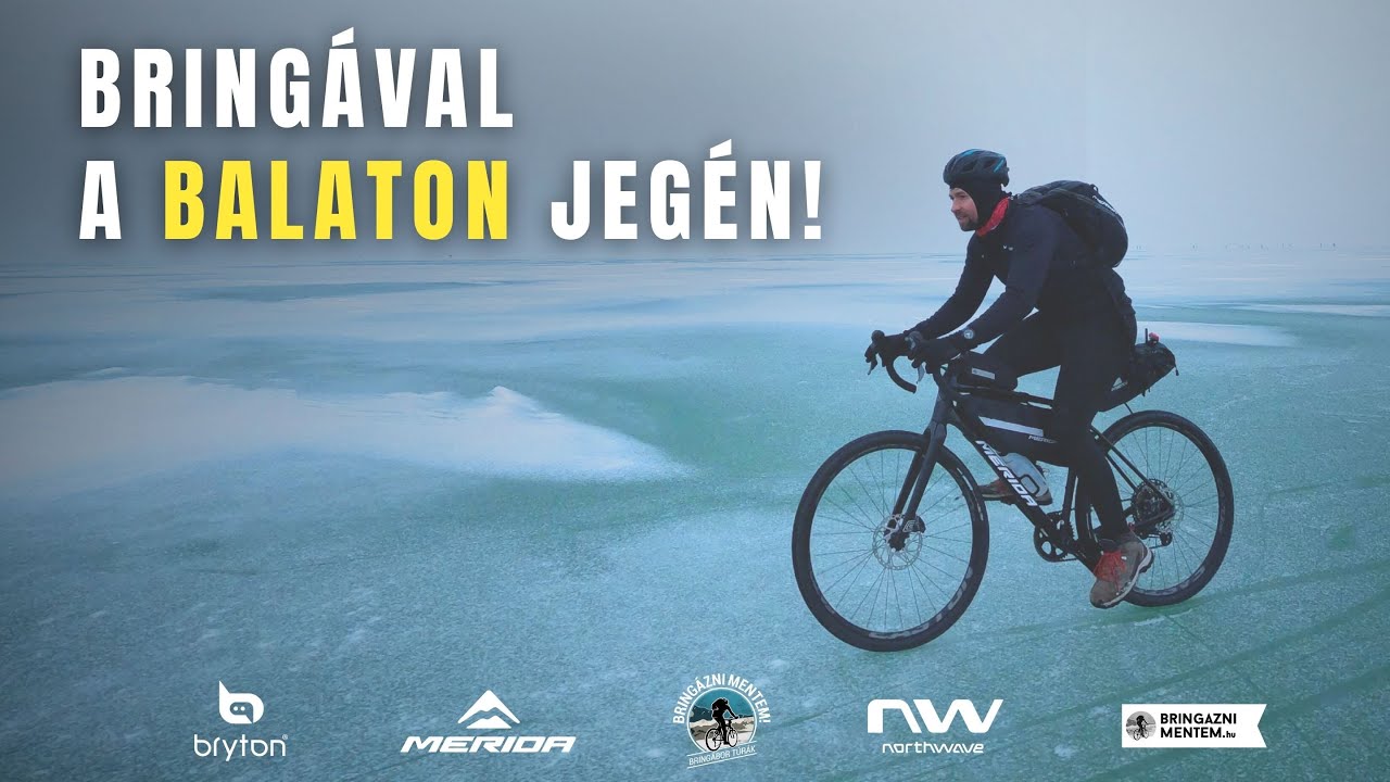 A BEFAGYOTT BALATONON tekertünk ❄️ Elbírt minket a jég?  | Közös túra ⁨@PotyiEsAKeksz⁩ -szel