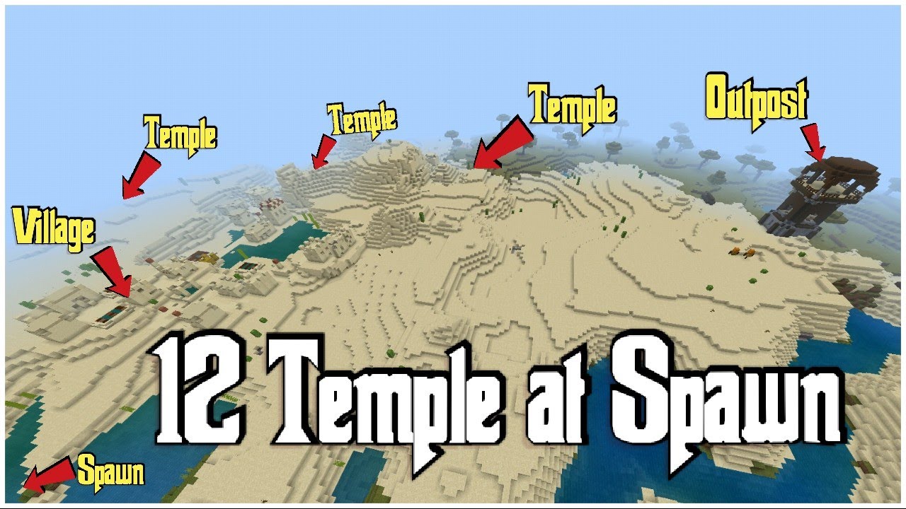 Best Seed for Minecraft 1.18(2022) 12 Desert Temple & Outpost at