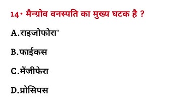 मैंग्रोव वनस्पति का मुख्य घटक क्या है? || mangrove vanspati ka mukhya Ghatak kya hai