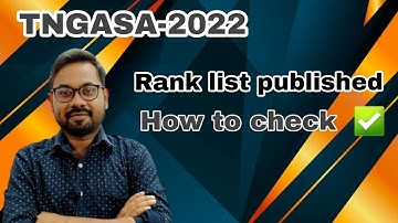 TNGASA-2022| Rank list published | How to check??@vivekmathsscience1013