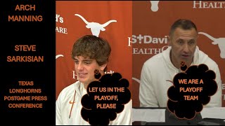 Arch Manning Postgame Press Conference Vs Texas Am  Steve Sarkisian Postgame Vs Texas Am