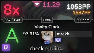 🔴11.3⭐mrekk | love solfege - Vanity Clock [Extra] +DT 97.61% #62 | 8❌ 1053pp - osu! screenshot 3