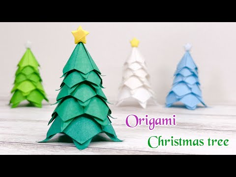 折り紙 クリスマスツリー🎄を作ってみた!作り方/How to make an