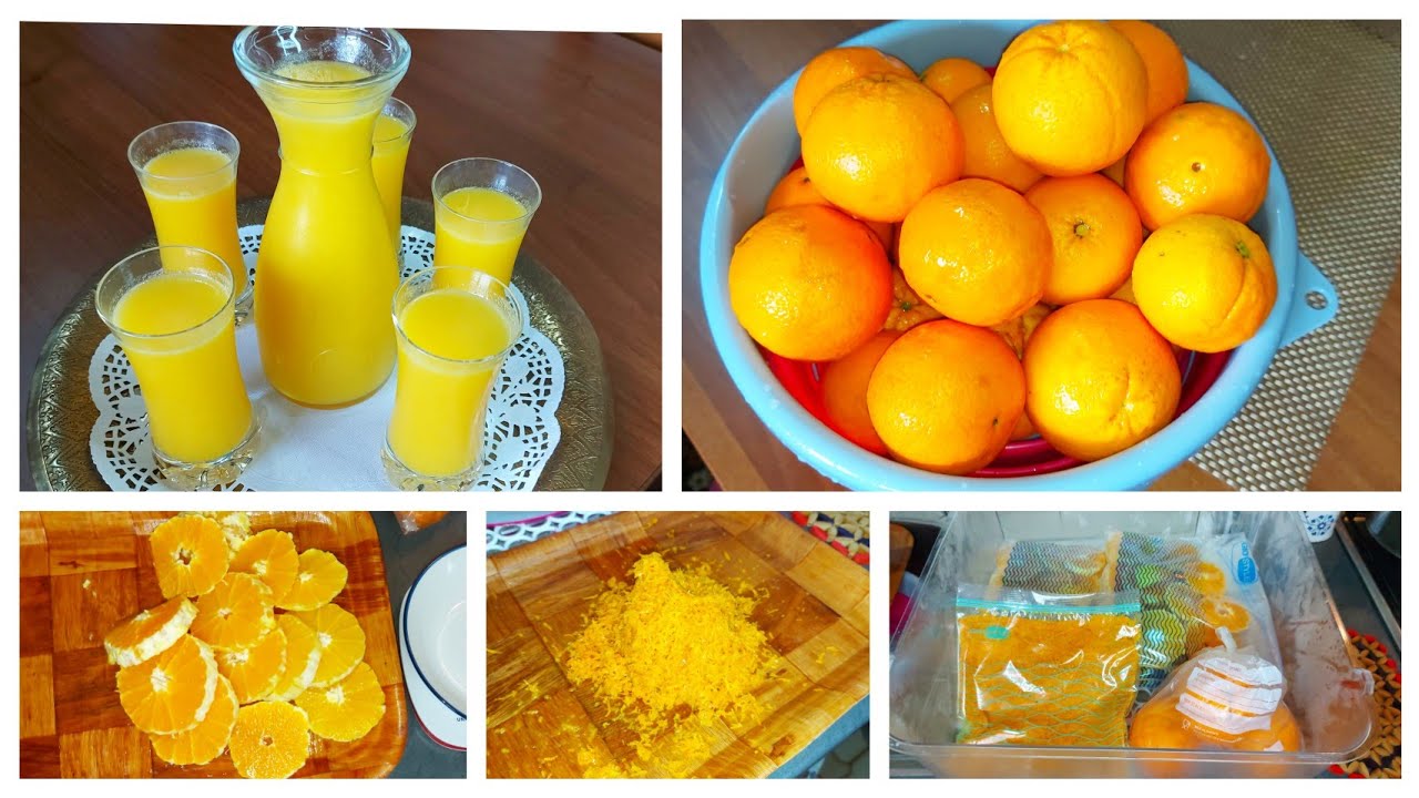 طريقتي في تحضير عصير البرتقال وكيفية تخزين كميات كبيرة في المجمد لرمضان ان شاءالله jus d'orange