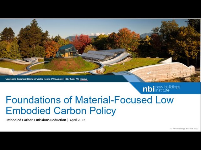 New Buildings Institute - Carbon Reduction Solutions Webinar