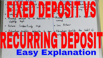 Fixed vs Recurring Deposit|Difference between fixed deposit and recurring deposit|Fixed and recuring