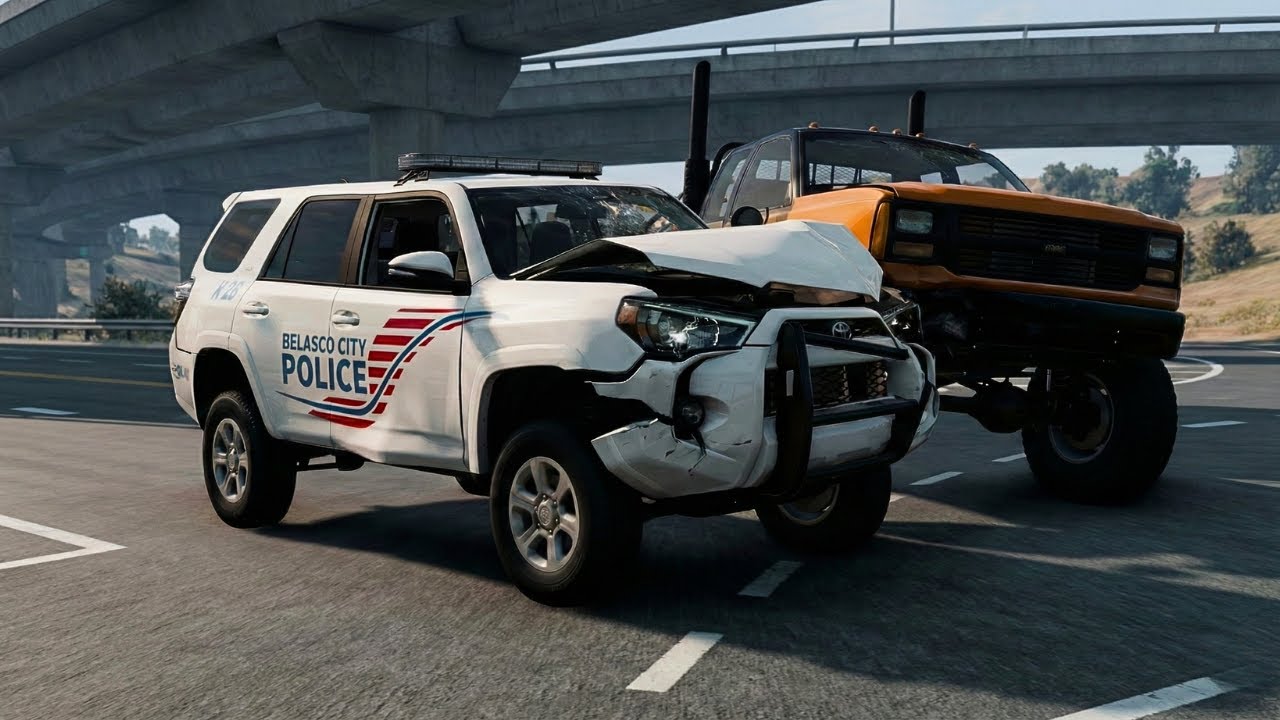 Police SUVs vs Red Light Runners | Intersection Crash Test | BeamNG ...