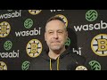 Marco Sturm speaks to the media before the Bruins take on the Canucks at TD Garden.