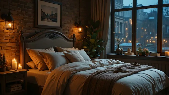 Elegant December Night Jazz & Gentle Rain Sound by the Window | Relaxing Piano Jazz for Sleep Tight