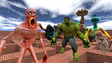 Never Go To Maze With SCP 096 VS HULK & RULK VS Doughman in Garry’s Mod?