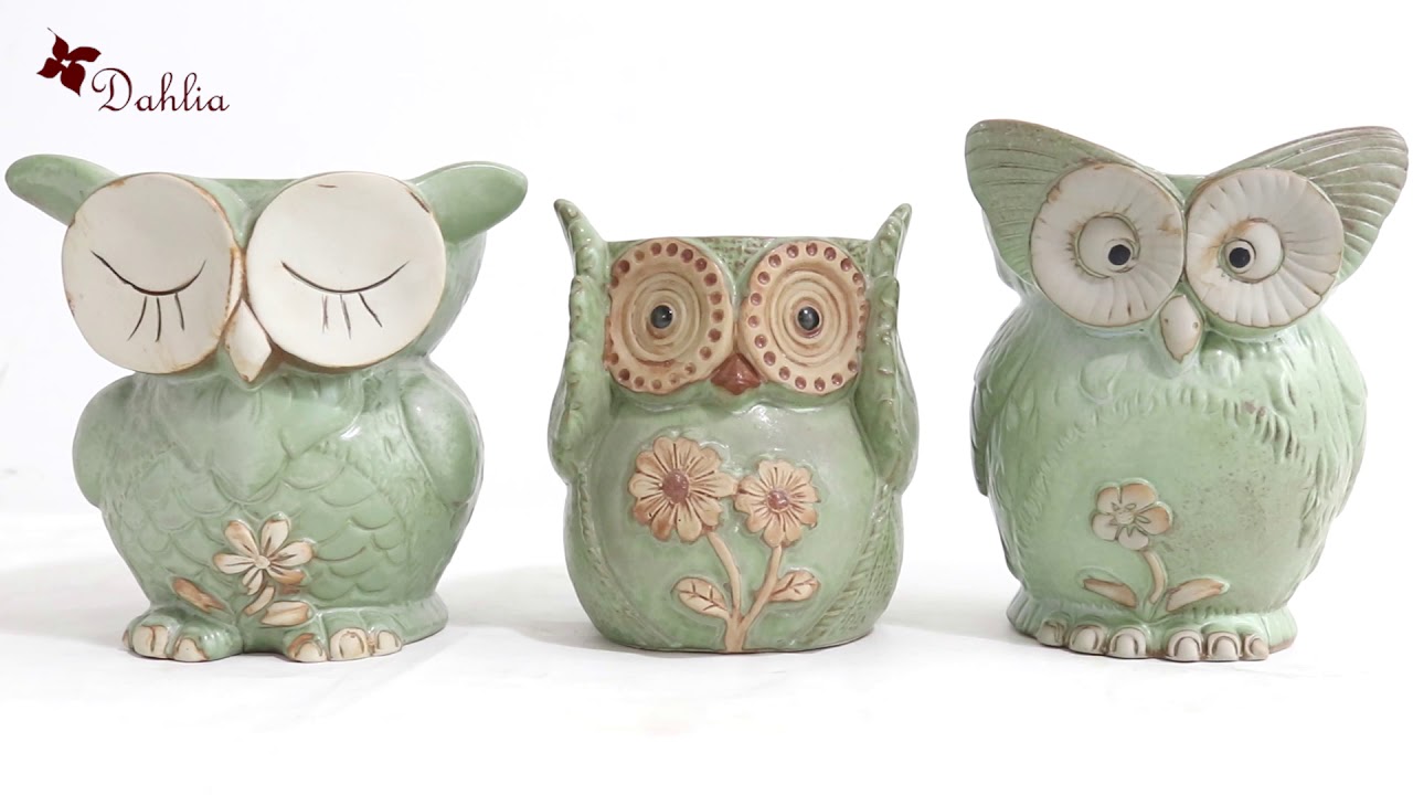 Dahlia Owl Handmade Ceramic Succulent Planter/Plant Pot/Flower Pot