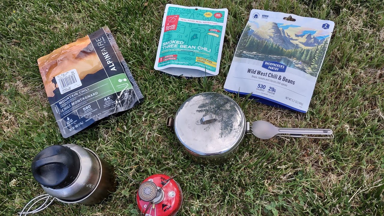Backpack Chili comparison Alpineaire, Good to Go, Backpacker's Pantry