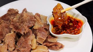 白切牛肋条！简单清炖蘸上酱汁太香了！