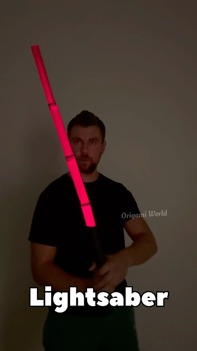 ORIGAMI LIGHTSABER TUTORIAL WITH WORKING LIGHT | DIY PAPER LIGHTSABER EASY ORIGAMI WORLD | STAR WARS