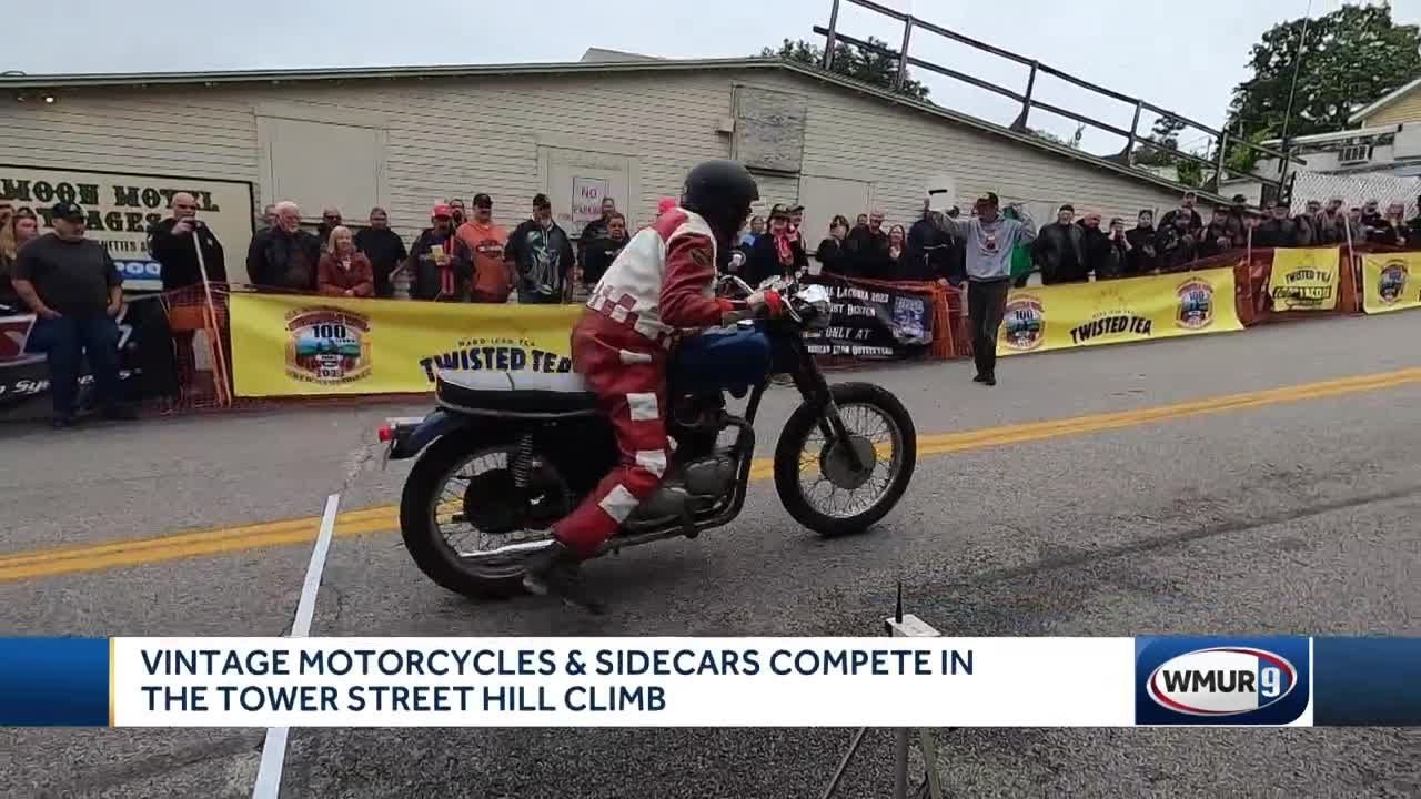 Vintage motorcycles, sidecars compete in Tower Street Hill Climb