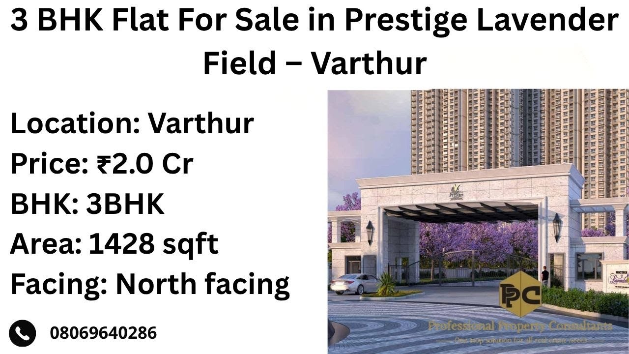 3 BHK Flat For Sale in Prestige Lavender Field – Varthur