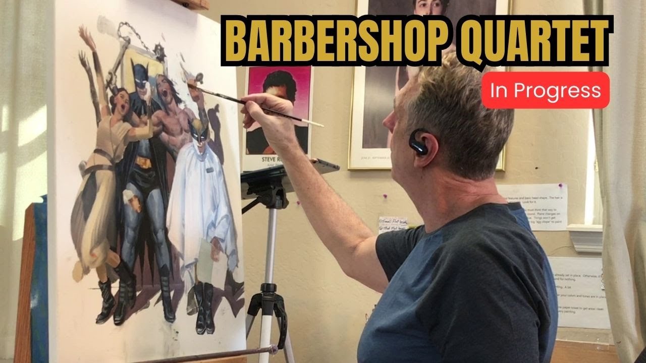 Bringing Comic Heroes to Life in Oil Paint: Superhero Barbershop Quartet