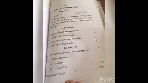 Question paper of Computer network | according to  punjabi university |