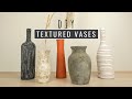 DIY Textured Vases - Stone, Terracotta, Faux Ceramic & Concrete Texture | Dusty Hues