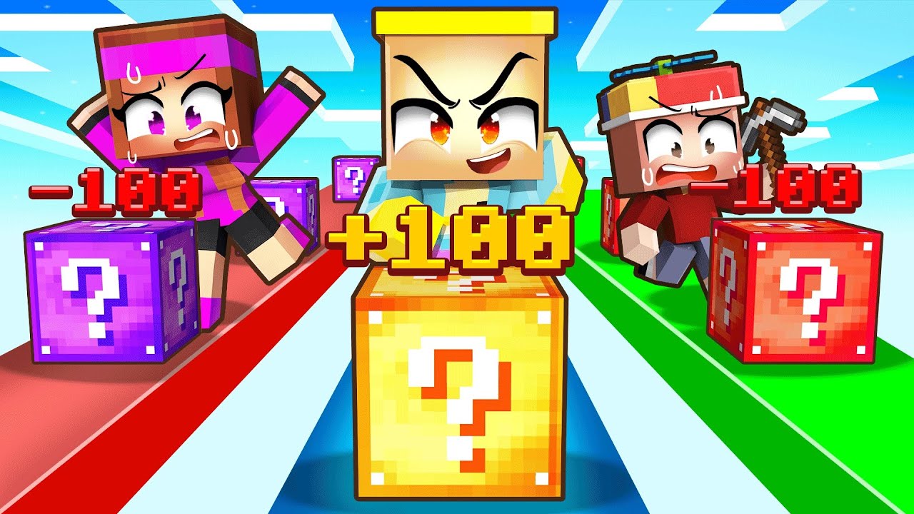 ULTRA COURSE de Lucky Block sur Minecraft !