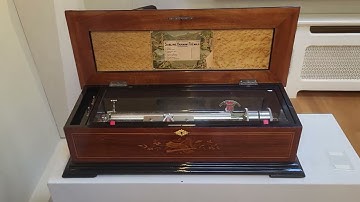 A large Swiss sublime harmony tremolo cylinder music by Cuendet, circa 1890, Soldier Chorus Faust.