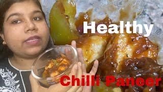 Healthy chilli paneer | Non fried chilli paneer recipe