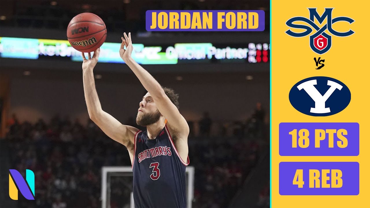 Jordan Ford Saint Mary’s Gaels 18 PTS 4 REBS vs #14 BYU Cougars | Next Ones
