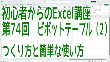 【Excel】初心者からのExcel講座 第74回 ピボットテーブル(2) つくり方と簡単な使い方【啓project】