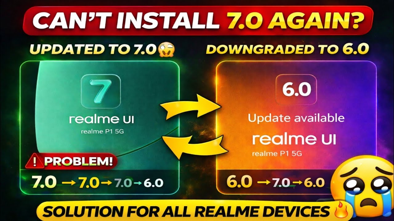 Realme UI 7.0 Update Problem After Downgrade 😱 | Can't Install 7.0 Again?