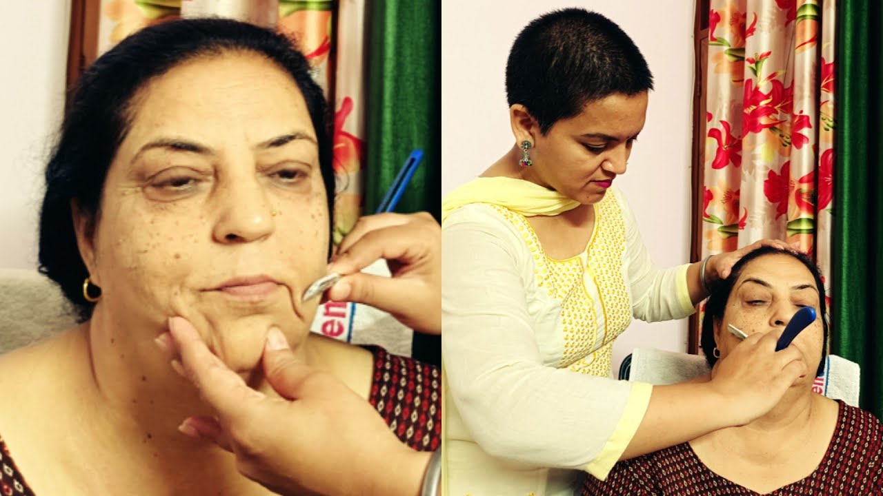 face shaving | old woman face shave | ladies shaving face | shaving my face female | payal nanda