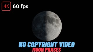 No Copyright video | Moon Phases | Can be looped | 4k 60 fps