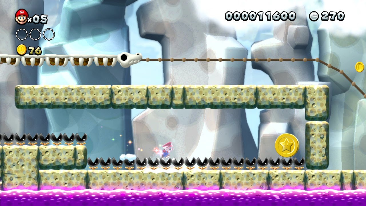 New Super Mario Bros. U Mines Candi6 Troisième pièce étoile (Wii U