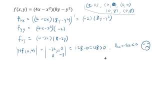 second derivative test for multivariable functions example2