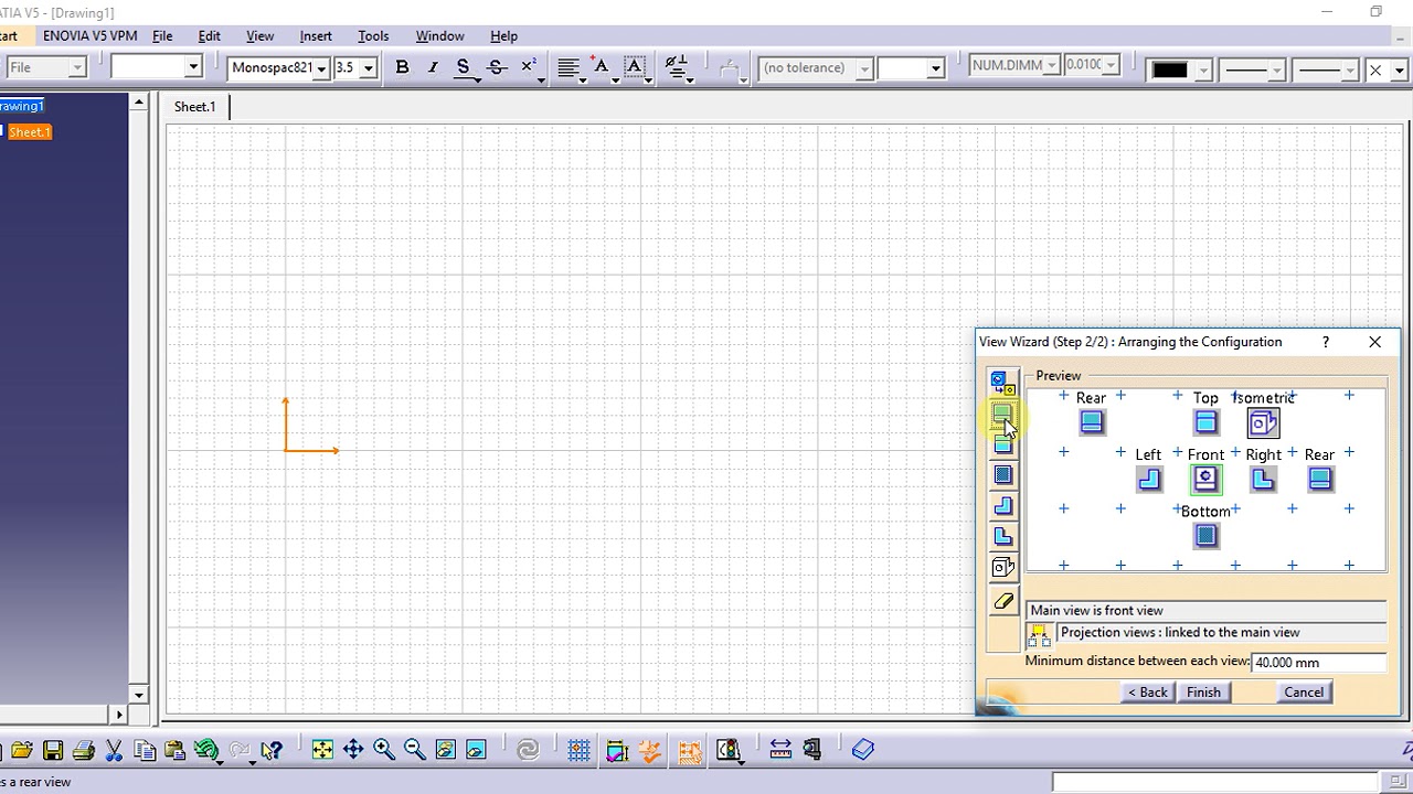 Catia Tutorial in Tamil 130 Wizard Wizard Views Drafting YouTube
