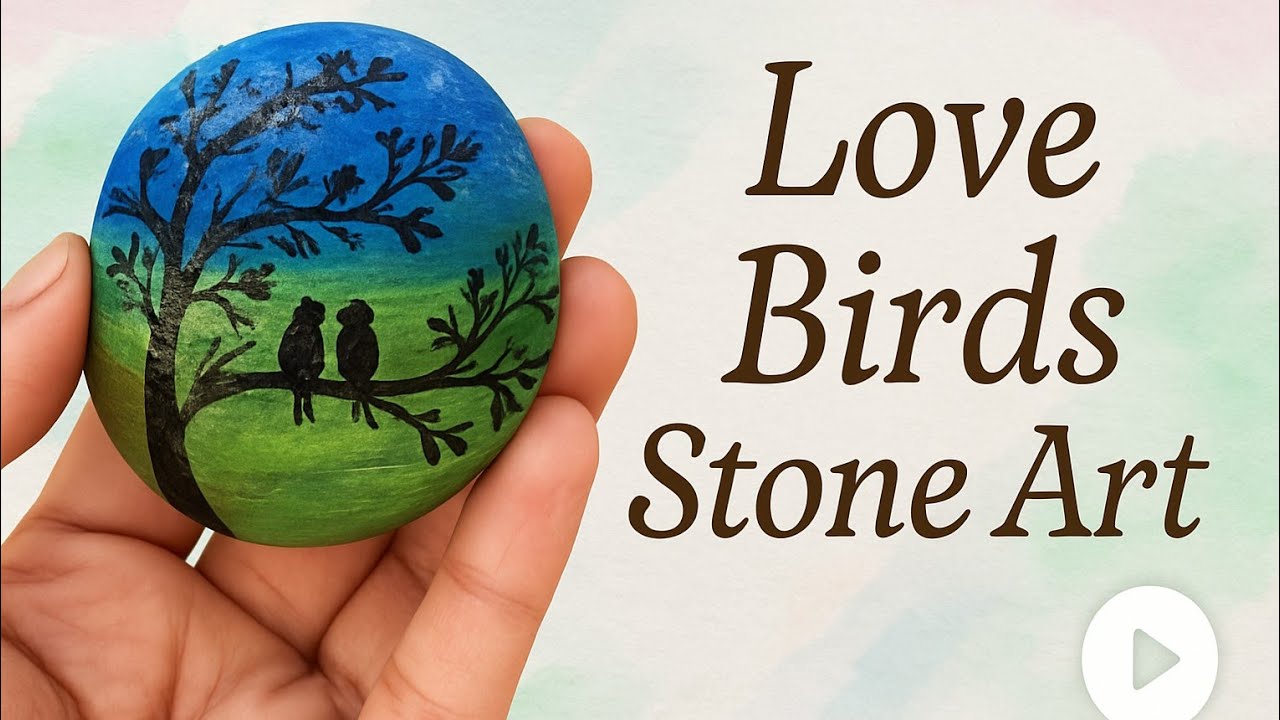 “Stone Painting | Love Birds on Tree | DIY Art by Preet Harsh Art and Craft”