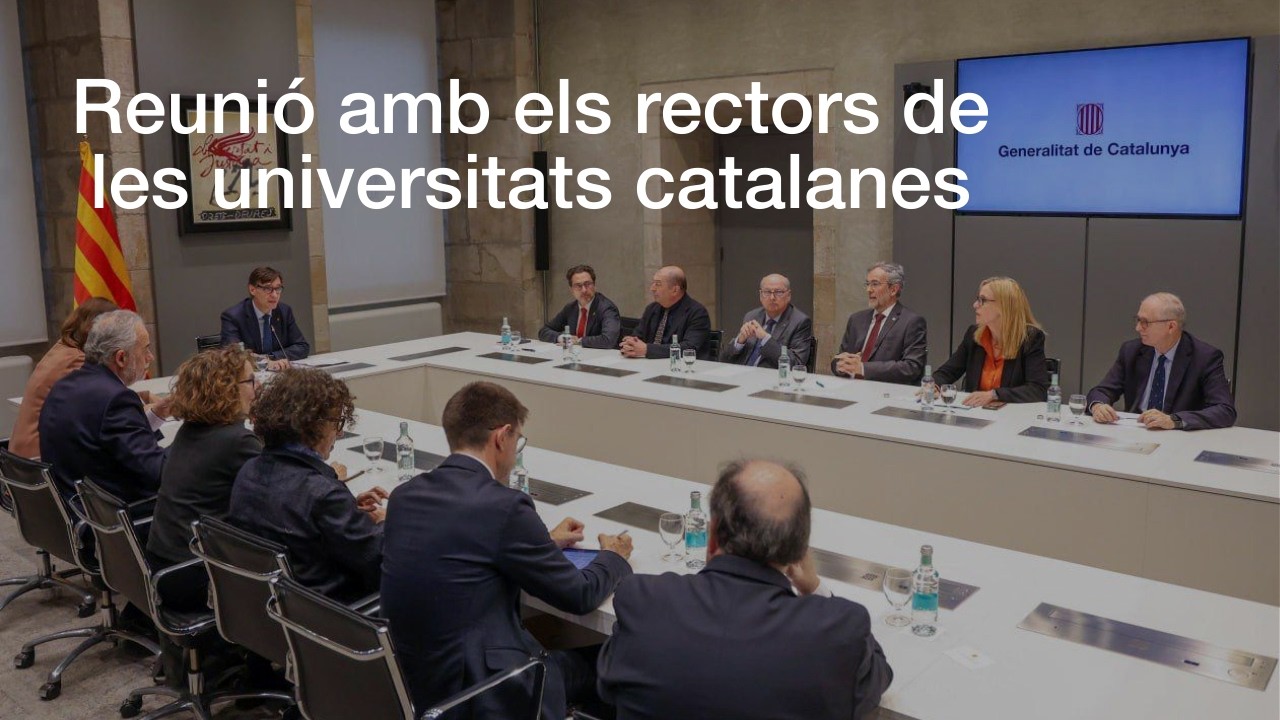 Intervenció del president Illa a la reunió amb els rectors de les universitats