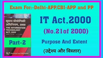 Important for Delhi apo,CBI-APP & PP Exam 2021/IT Act 2000/21 of 2000/ Information  technology act