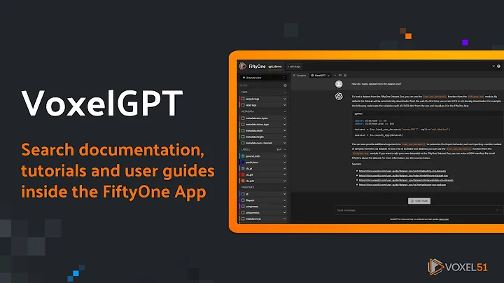 Use VoxelGPT to search FiftyOne Docs, tutorials and user guides