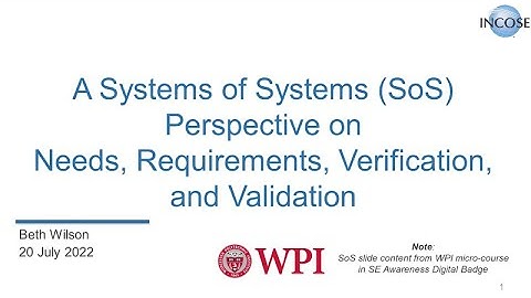Systems of Systems (SoS) Intro