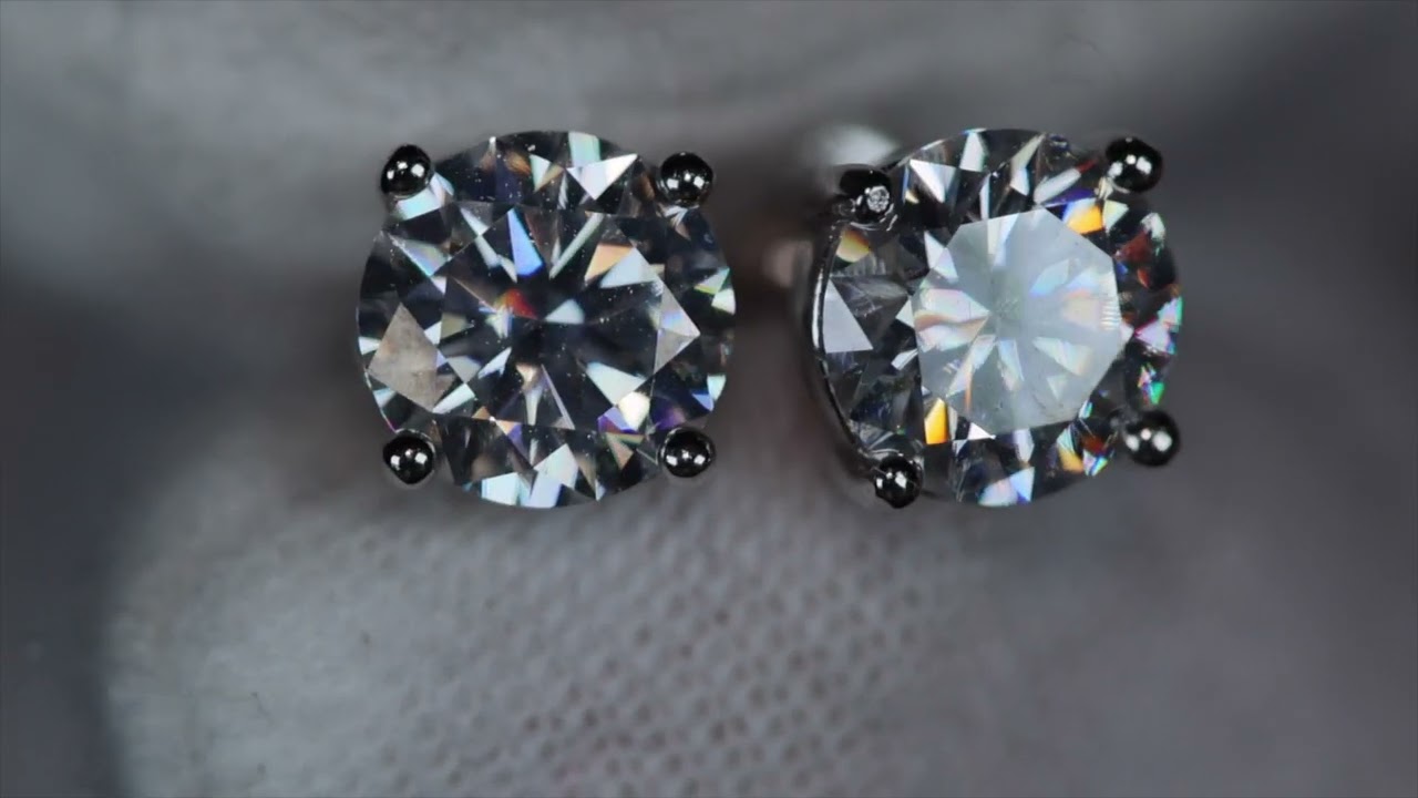 moissanite diamond iced out ear studs, Iced out Moissanite Ear Studs, Moissanite Stud Earrings