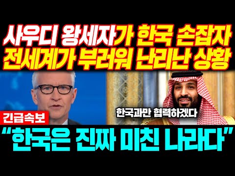 [해외반응] &amp;quot;한국은 미친 나라다&amp;quot; 머스크보다 부자인 사우디 왕세자가 한국 손잡자 세계가 부러워 난리난 상황 #일본반응 #외국반응 #속보 #<strong>CNN</strong> #<strong>BBC</strong>