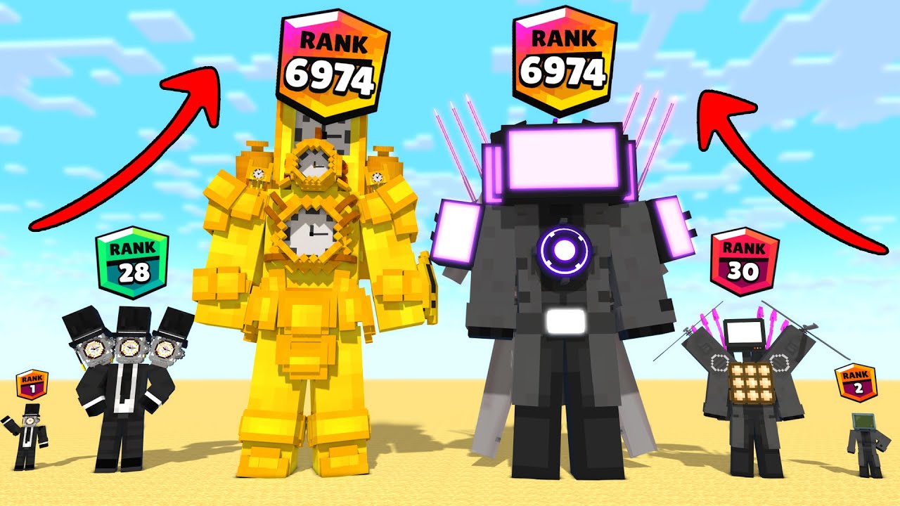 Titan TV Man vs Titan Clock - ai mạnh hơn? | Minecraft Animation