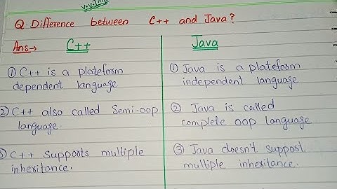 Comparison Between C++ and Java || C++ and Java Difference