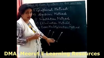 Linear Equations in 2 variables(Part I)|Maths X|Ms. Abhilasha Singh|DMA Meerut E Learning Resources