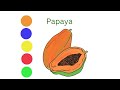 How to draw Papaya step by step (very easy) || art video