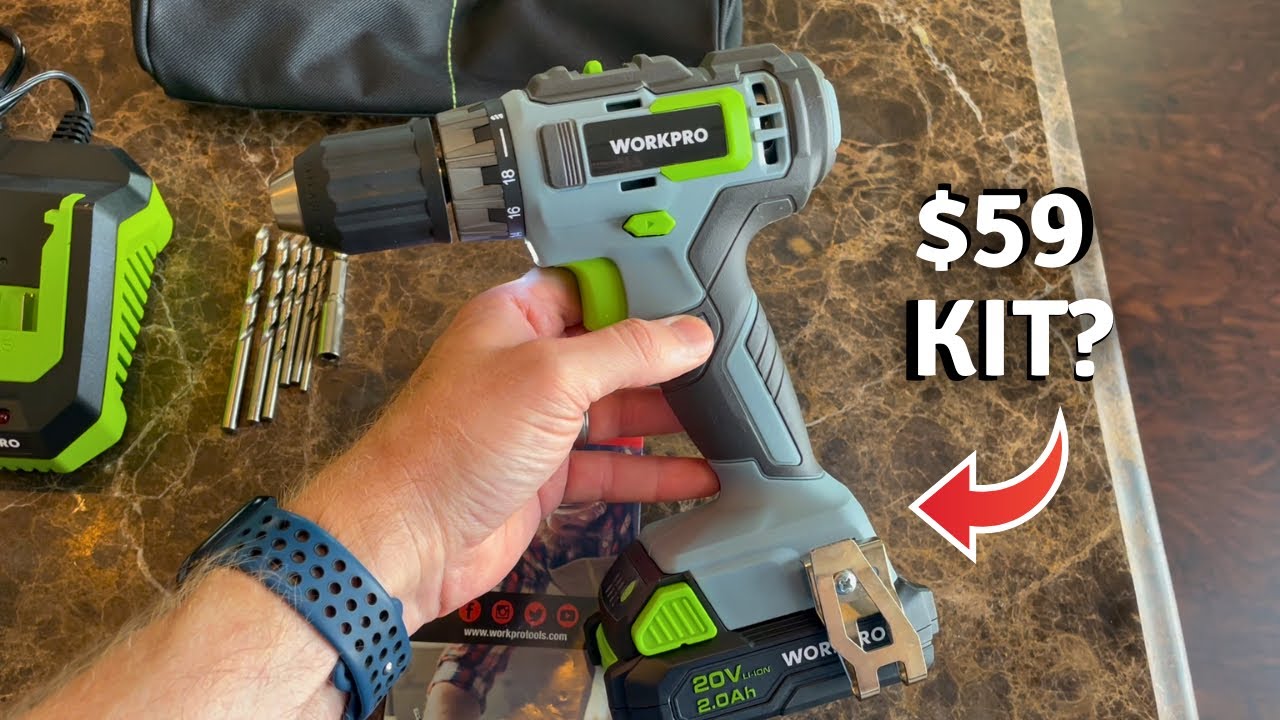 WORKPRO 20V Cordless Drill & Impact Driver Combo Kit - 2-Tool Set With Batteries, Charger & Bits