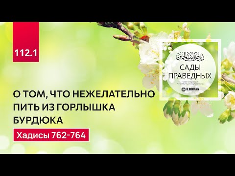 112. Сады праведных. О ТОМ, ЧТО НЕЖЕЛАТЕЛЬНО ПИТЬ ИЗ ГОРЛЫШКА БУРДЮКА. Хадисы 762-764