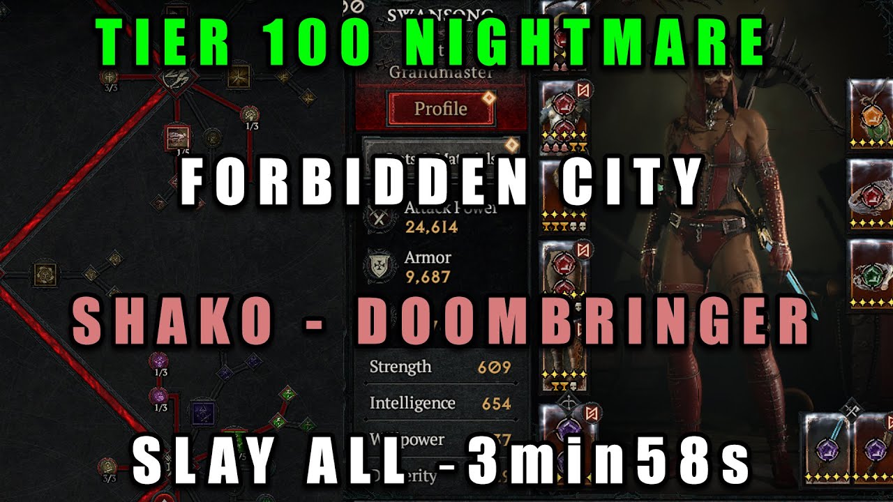 Rogue T100 Nightmare ☠️ Forbidden City ☠️ 3min 58s ☠️ Shako ☠️ Doombringer ☠️ Slay All ☠️ No Death