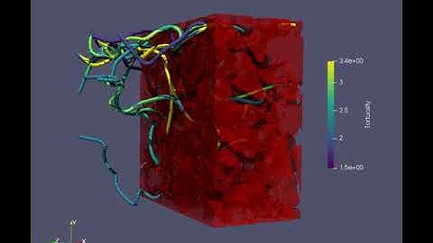 Flow-based tortuosity visualization of porous material