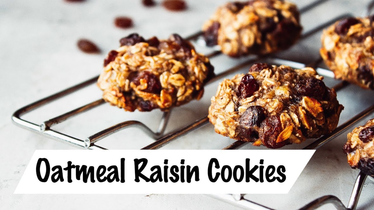 OATMEAL BANANA RAISIN COOKIES No Eggs, No Flour Cookies Recipe YouTube